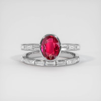 2.03 Ct. Ruby Ring, 14K White Gold 1