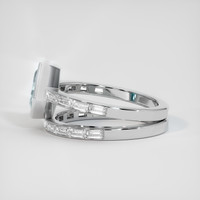 1.12 Ct. Greenish Blue Sapphire Ring, 14K White Gold 4