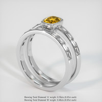 0.76 Ct. Bi Color Sapphire Ring, 18K White Gold 2