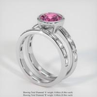 2.15 Ct. Pink Sapphire Ring, 18K White Gold 2