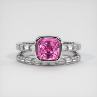 2.26 Ct. Pink Sapphire Ring, 18K White Gold 1