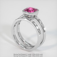 2.26 Ct. Pink Sapphire Ring, 18K White Gold 2