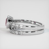 0.73 Ct. Pink Sapphire Ring, 18K White Gold 4