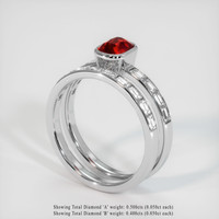 1.01 Ct. Ruby Ring, 18K White Gold 2