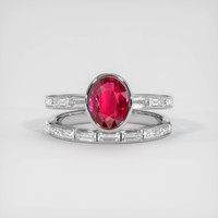 2.03 Ct. Ruby Ring, 18K White Gold 1