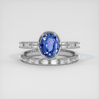 1.24 Ct. Sapphire Ring, 18K White Gold 1