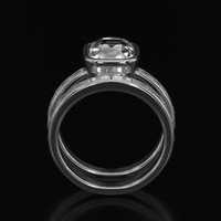 2.75 Ct. White Sapphire Ring, 18K White Gold 3