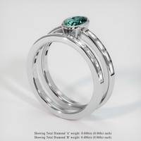 0.82 Ct. Sapphire Ring, 18K White Gold 2
