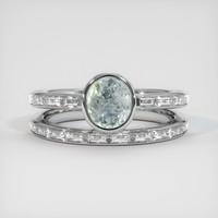 1.66 Ct. Sapphire Ring, 18K White Gold 1