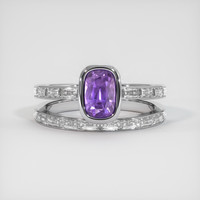 1.60 Ct. Sapphire Ring, 18K White Gold 1