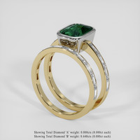 3.64 Ct. Bluish Green Sapphire Ring, 14K White & Yellow 2