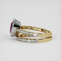 4.06 Ct. Purplish Pink Sapphire Ring, 14K White & Yellow 4