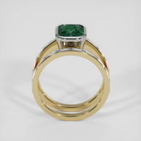 3.64 Ct. Bluish Green Sapphire Ring, 18K White & Yellow 3