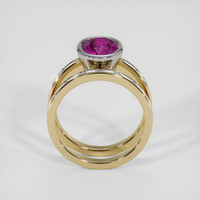 4.06 Ct. Purplish Pink Sapphire Ring, 18K White & Yellow 3