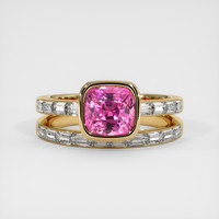 2.26 Ct. Pink Sapphire Ring, 14K Yellow Gold 1