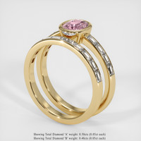 0.73 Ct. Pink Sapphire Ring, 14K Yellow Gold 2
