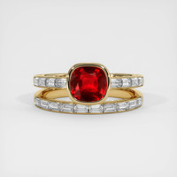 1.50 Ct. Ruby Ring, 14K Yellow Gold 1