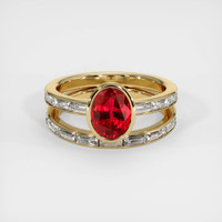 1.97 Ct. Ruby Ring, 14K Yellow Gold 1
