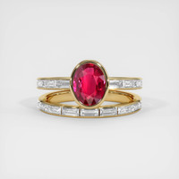 2.03 Ct. Ruby Ring, 14K Yellow Gold 1