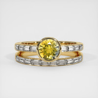 0.92 Ct. Bi Color Sapphire Ring, 18K Yellow Gold 1
