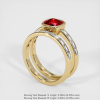 1.50 Ct. Ruby Ring, 18K Yellow Gold 2