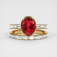 2.31 Ct. Ruby Ring, 18K Yellow Gold 1