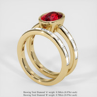 2.31 Ct. Ruby Ring, 18K Yellow Gold 2