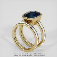 6.15 Ct. Blue Sapphire Ring, 18K Yellow Gold 2