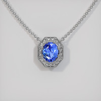 1.24 Ct. Blue Sapphire Necklace, Platinum 950 1