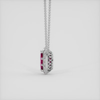 0.86 Ct. Pinkish Red Rubellite Tourmaline Necklace, Platinum 950 3