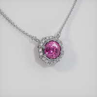 0.46 Ct. Purplish Pink Sapphire Necklace, 14K White Gold 2