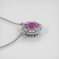 0.46 Ct. Purplish Pink Sapphire Necklace, 14K White Gold 3
