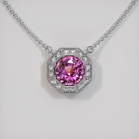 1.11 Ct. Sapphire Necklace, 14K White Gold 1