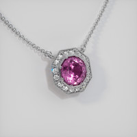 1.11 Ct. Sapphire Necklace, 14K White Gold 2