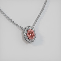 0.74 Ct. Padparadscha Sapphire Necklace, 14K White Gold 2