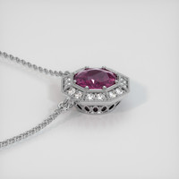 0.49 Ct. Pinkish Purple Sapphire Necklace, 14K White Gold 3