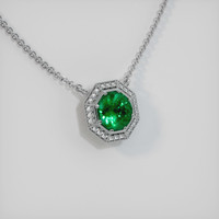 4.22 Ct. Emerald  Pendant - 18K White Gold