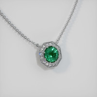 0.77 Ct. Emerald  Pendant - 18K White Gold