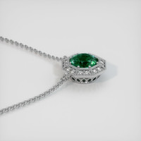 2.95 Ct. Emerald  Pendant - 18K White Gold