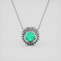1.03 Ct. Emerald Necklace, 18K White Gold 4
