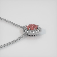 0.74 Ct. Padparadscha Sapphire Necklace, 18K White Gold 3