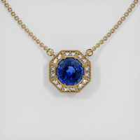 1.10 Ct. Sapphire Necklace, 14K Yellow Gold 1