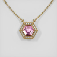 1.64 Ct. Pink Sapphire Necklace, 14K Yellow Gold 1