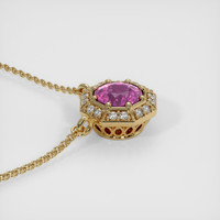 0.46 Ct. Purplish Pink Sapphire Necklace, 14K Yellow Gold 3