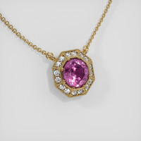 1.11 Ct. Pink Sapphire Necklace, 14K Yellow Gold 2