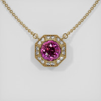 0.49 Ct. Pinkish Purple Sapphire Necklace, 14K Yellow Gold 1