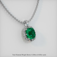 2.01 Ct. Emerald Pendant, Platinum 950 2
