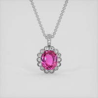 4.01 Ct. Pink Sapphire Pendant, Platinum 950 1