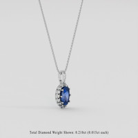 1.10 Ct. Blue Sapphire Pendant, Platinum 950 2