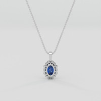 1.10 Ct. Blue Sapphire Pendant, Platinum 950 4